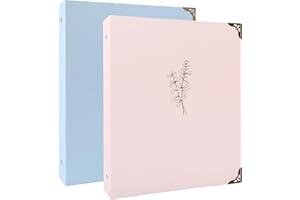 Colacoo Lot de 2 classeurs à 3 anneaux de 2,5 cm – Classeur esthétique avec 2 poches intérieures pour papier de format lettre