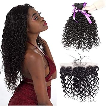 Amazon Com Water Wave Bundles With Frontal Brazilian Human Hair