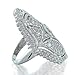 Bling Jewelry Deco Antique Style Filigree Pave CZ Wide Armor Full Finger Fashion Statement Ring for Women Cubic Zirconia Rhodium Plated Brass