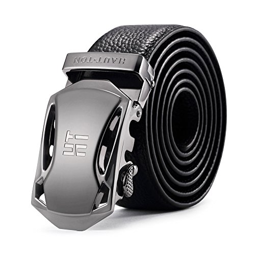 Hautton men s genuine leather belt with automatic buckl…