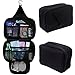 HDE Personal Travel Shower Organizer Hanging Toiletry Wash Bag Bathroom Tote (Black)