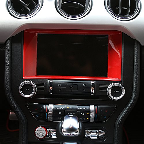 Car Center Console Multimedia Control Panel 8-inch Screen Frame Cover Decoration Ring Trim for Ford Mustang 2015 2016 2017