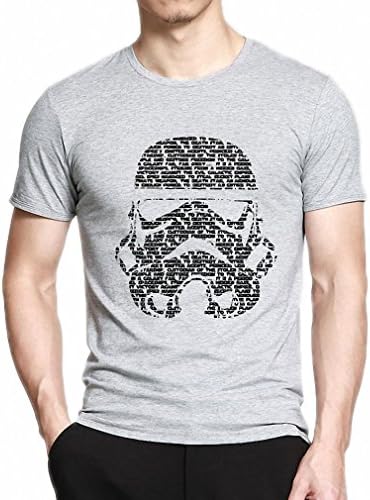Men Summer Fashion star wars Yoda/Darth Vader Unique Masculine Streetwear T-Shirt Man Casual T Shirts masks Words Hip Hop gray XL