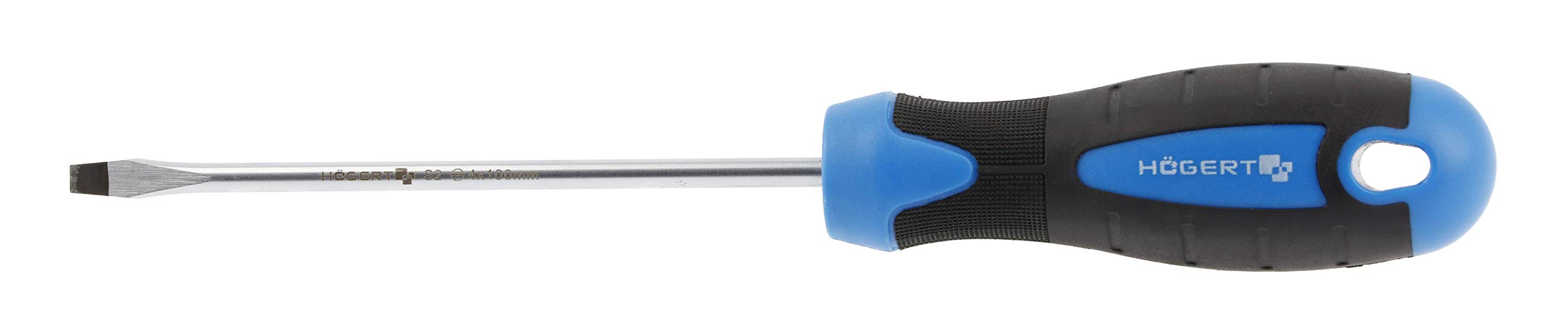 HÖGERT HT1S004 Slotted Screwdriver, Blue/Black, 4 x 100 mm
