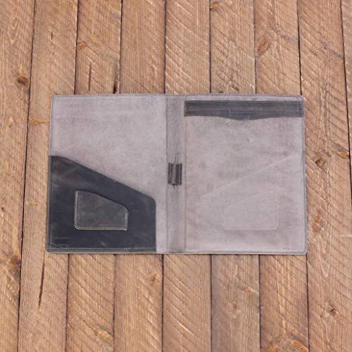 PEGAI Personalized Leather Portfolio/Legal Padfolio, Distressed Leather Legal Pad Folio - Marshall Rock Gray