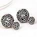SheLian Vintage Front Back Womens Double Side Round Ball Stud Earrings(Antique Gold Tone)