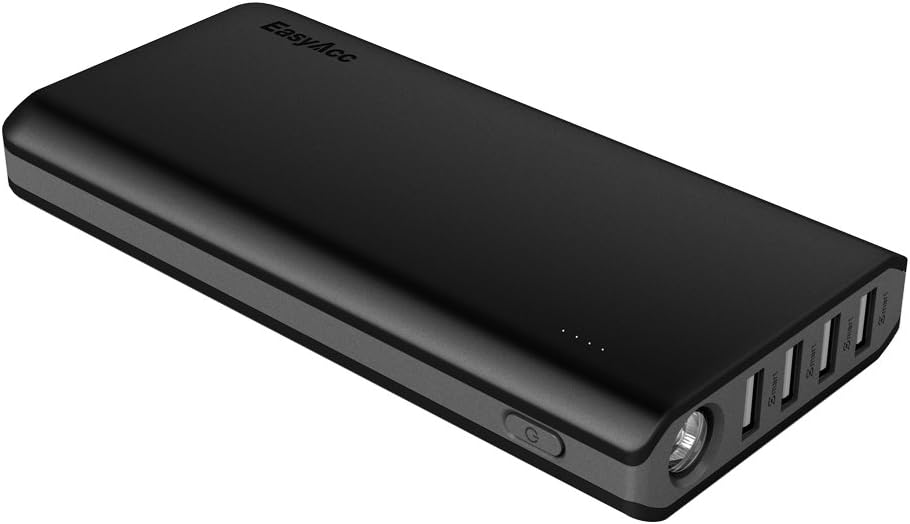 EasyAcc PowerBank 20000mAh Batterie Externe avec 4 Ports de Sortie pour