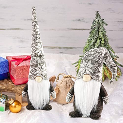 1Tomte Swedish Plush Santa Gnome, Handmade Scandinavian Tomte Santa Scandinavian Gnome for Christmas Santa Decoration Table Decor