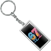 GRAPHICS & MORE 6-7 Meme Melting Ice Cream Cones Rectangle Keychain in Chrome Plated Metal