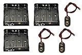 LAMPVPATH 3 Pcs 4 x 1.5V (6V) AA Battery Holder Leads with 3 Pcs 9V I Type Snap Connector Plastic Housing