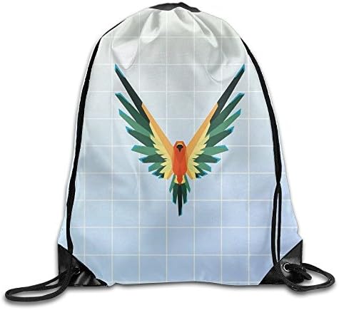 Elsaer Logan Parrot Paul unique Logo Bag,Sport Gym Sack Drawstring Backpack Bag