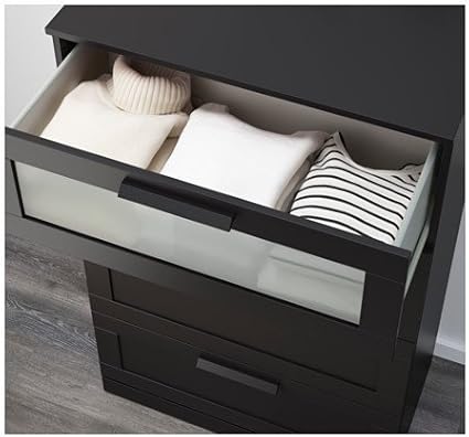 Amazon Com Ikea 4 Drawer Dresser Black Frosted Glass Size 30 3