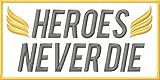 Heroes Never Die Angel Wings Embroidered Iron On Applique Patch - White, Nonmetallic Champagne Gold, Dark Gray, 4