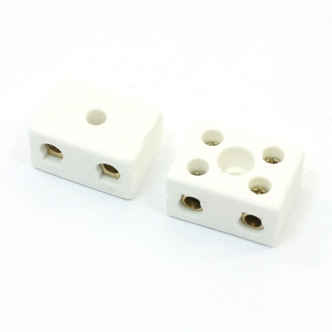 Sourcingmap 2 Way 15A Ceramics Terminal Blocks High Temp Porcelain Ceramic Connectors for Electric Wire Cable 2pcs