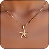 Vavily Sea Turtle Necklace for Women 14K Gold Plated Crabs Seashell Starfish Ocean Necklace Shell Pendant Necklaces for Women Jewelry Gift