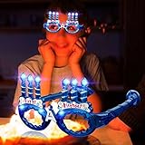 LED Flashing Creative Glasses of Birthday Candle. Artware Prop of Candle Glasses for Birthday Party(blue)