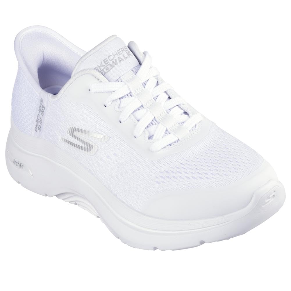 Skechers Women’s Go Walk Arch Fit 2.0 Valencia Hands Free Slip-Ins Sneaker, White, 13