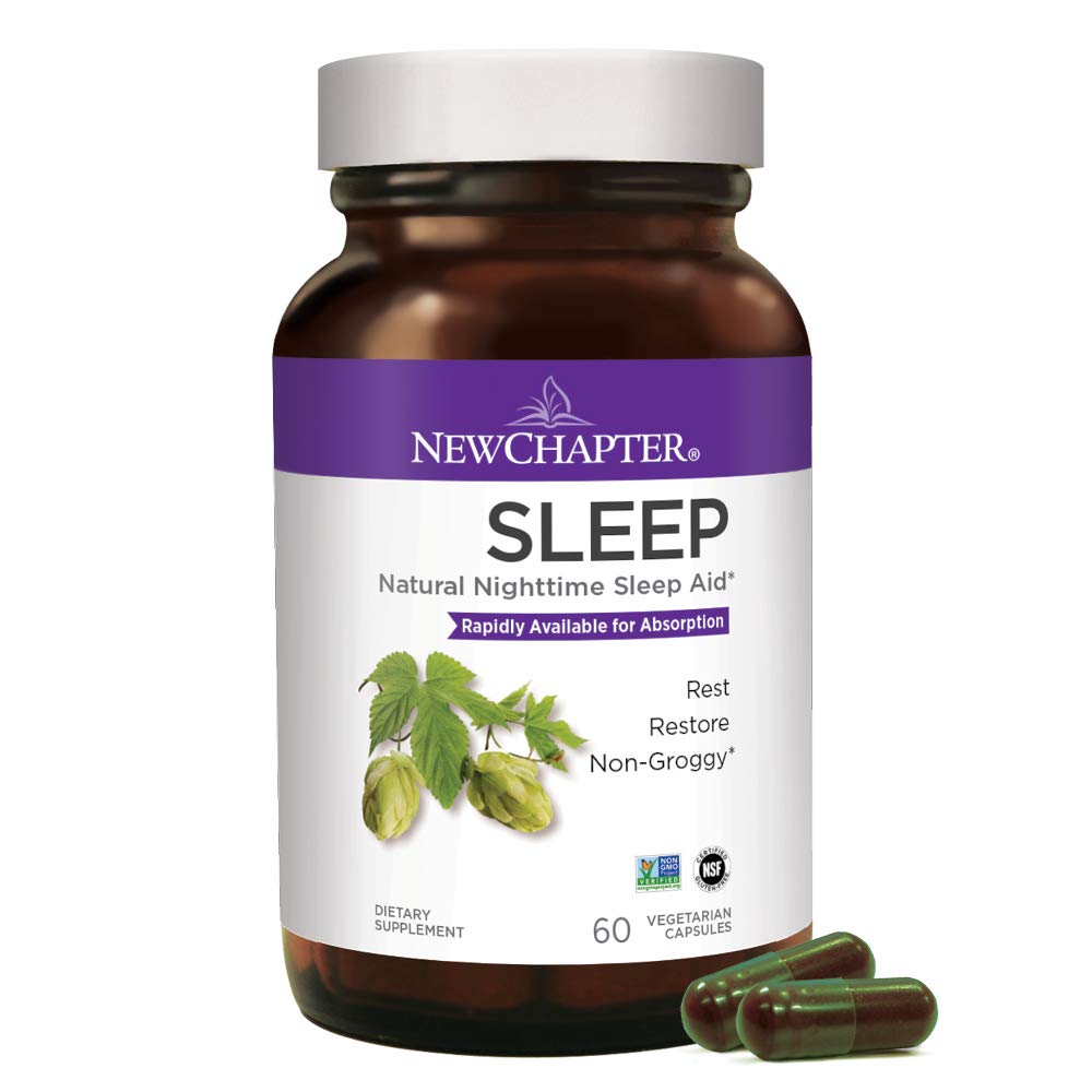 Aid Supplement, Natural Aid, New Chapter Sleep Supplement With Turmeric + Gluten Free - 60ct (1 Month Supply)