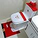GIM Christmas Decor Happy Santa Toilet Seat Cover and Rug Set for Bathroom (Santa Claus)