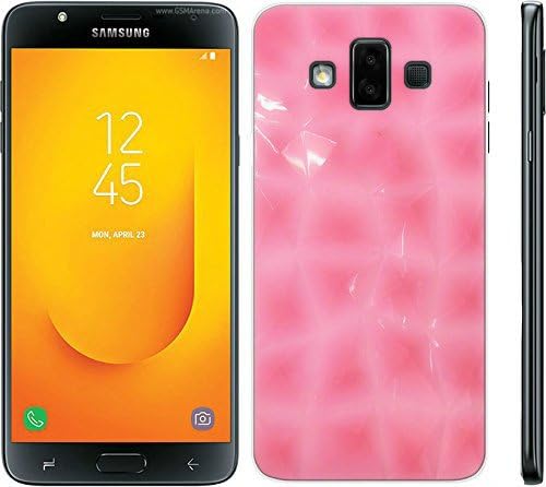 Galaxy J7 Duo Case, Rnicy Slim Anti-fingerprint Rubber Soft TPU Flexible Diamond Texture Anti-Skid Soft Rubber Protective Cover Case For Samsung Galaxy J7 Duo 2018 (Pink)