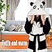 Emolly Fashion Panda Bathrobe with Hood Soft and Warm Robe for Women (Large)