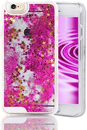 iPhone 6 Case, iPhone 6S Case, Protective 3D Creative Luxury Bling Glitter Sparkle Liquid Case Infused with Glitter and Stars Moving Quicksand Hard Case for boys and girls - Pink - 4.7 inch