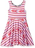 Emily West Big Girls' Aztec to Floral Print Reversible Knit Dress, Pink/Multi, 7