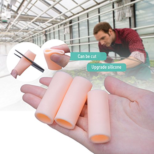 Sumifun Finger Sleeves Protectors, Gel Finger Cots, Sporting Style Silicone Thumb Finger Caps Covers Gloved Protection for Trigger Finger, Hand Eczema, Finger Cracking