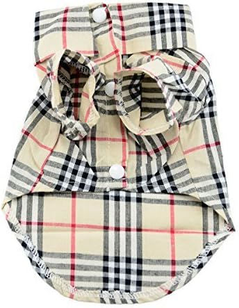 Bruce AC Paico Pet Fashion Plaid Pet Dog Clothes Shirt Size:S