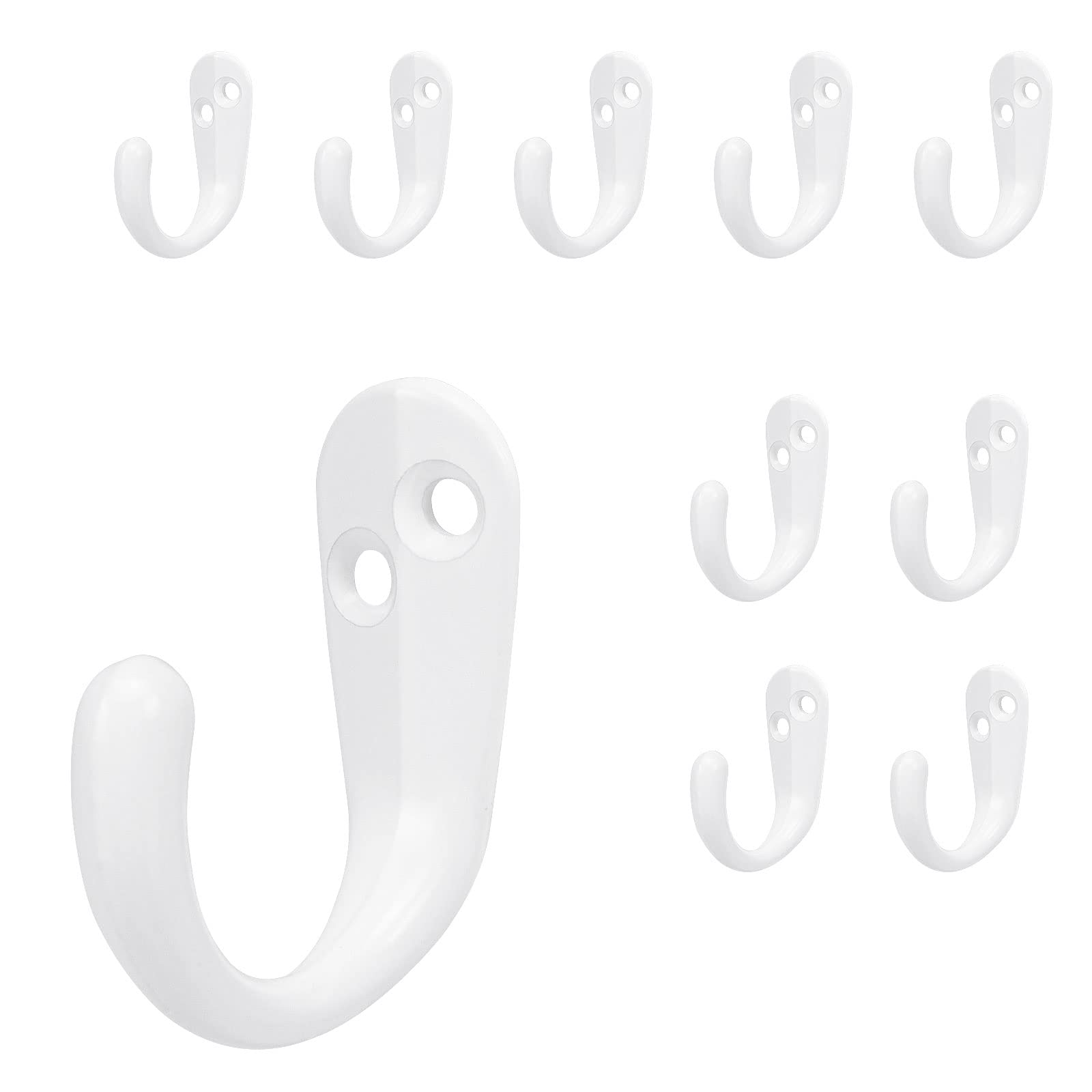 Photo 1 of NearMoon Coat Hooks Wall Mounted - Heavy Duty Metal Single Prong Robe Hanger Rustproof Wall Hooks for Towel Hat Key Bag on Bathroom, Kitchen, Livingroom(10 Pack, White)