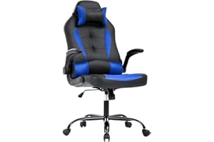 BestOffice Gaming Chair Ergonomic PC Video Game Chair Racing Computer Chair with Lumbar Support Flip Up Arms Headrest PU Leat