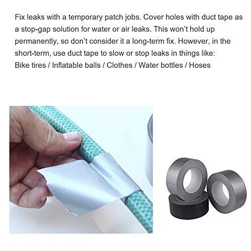 3 Pack Heavy Duty Duct Tape 1.88" x 35Y x 7.5mil Thick Multi Pack Assorted Colors 2 Silver Duct Roll 1 Black Idea Packaging Wrapping Sealing Bundling Binding General Maintenance
