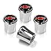 General Motors Red Bowtie Logo Chrome & Black Valve Stem Caps - Set of 4