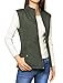 Allegra K Women's Stand Collar Lightweight Gilet Quilted Zip Vest Green Small