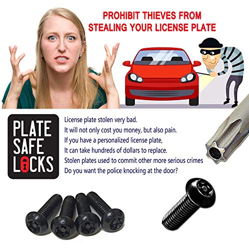 Black License Plate Screws Anti Theft Screws for Fastening Front