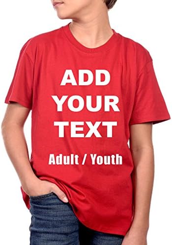 Custom T Shirts Ultra Soft Add Your Own Text Message Adult/Youth Unisex Cotton T Shirt