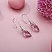 Pink Drop Earrings Jewelry for Women,Women's Rose Red Swarovski Earrings