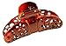 Parcelona French Fleur Medium 3 1/4 Inch Covered Spring Celluloid Tortoise Shell Claw Jaw Hair Clip