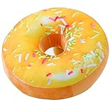 ChezMax Round Doughnut Donut Seat Back Stuffed Cushion Insert Filler Filling Throw Pillow Plush Play Toy Doll For Staycation Sofa Watching TV In-bed Reading Mango Muffin 16 X 16''