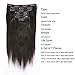 Anrosa Yaki Hair Clip in Yaki Hair Extensions Clip in Human Hair Yaki Hair Clip in Extensions for African American Yaki Straight Clip ins Natural Hair Thick Volume Natural Black 1B 10 inch 120 Gram