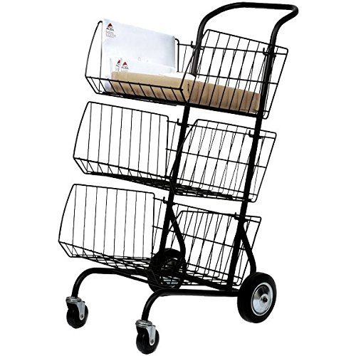 Alba Corchar Mail Cart Steel W 62 x H 95 x D 46 cm Metallic Grey