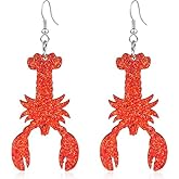 QzxEqz Crayfish Lobster Earrings for Women Lobster Boils Fun Pair of Boston Crawfish Earrings Parades