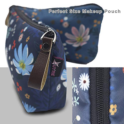 Cosmetic Bag, UYRIE Makeup pouch Travel Makeup Bags Waterproof Toiletry Bag (Two pieces Blue Flower&Pink Flower) 4 Cosmetic Bag, UYRIE Makeup pouch Travel Makeup Bags Waterproof Toiletry Bag (Two pieces Blue Flower&Pink Flower)
