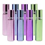 ColoVis 8 PC Roll-on Glass Bottles with Stainless Steel Roller Balls,10ml (1/3oz) 4 Colors Mixed,refillable Bottles for Essential Oils,pack of 8 and 1ml Dropper Included (4 Colors Mixed)