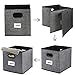 Homyfort Foldable Cloth Storage Bins Cubes, 12x12 Fabric Boxes Baskets Container for Toys,Closet,Shelf,Nursery with Dual Plastic Handles,Black with Pattern Large Set of 6
