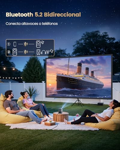 Mini Portable Projector 4K 【Netflix Ready/Dolby】 WiMiUS Projector 1080P FHD with Auto Keystone/E-Focus, Integrated WiFi & Bluetooth Apps, Portable Projector 4K Home Cinema for Mobile/PC/HDMI ARC
