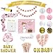 Premium Girl Baby Shower Decorations Pink and Gold | Full Set Including 120 Balloons| It's A Girl-Banner, Pom Poms, Lanterns, Etc. For Birthday Parties,Newborns|0-18 Months| Gift Wrapping Available