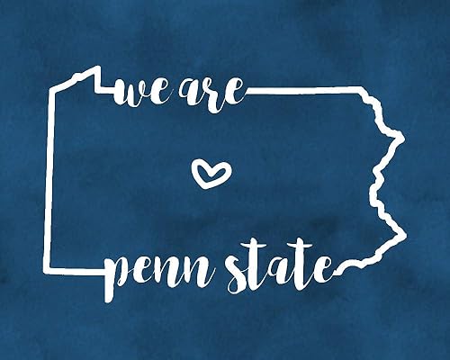 Amazon Com We Are Penn State 8x10 Inch Wall Decor Blue And White Art Pennsylvania Artwork Print Unframed Handmade