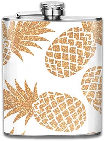 Jist Zovi Stainless Steel Liquor Golden Funny Pineapple Kettle Jug Rum Container Flask Pocket for Unisex