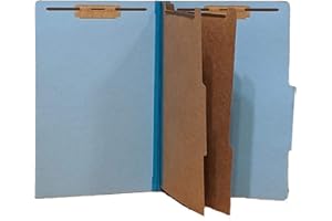 The File King Pressboard Classification Pale Blue Partition File Folder | Legal Size - Box of 10 | Two Dividers | Six 2” Dura